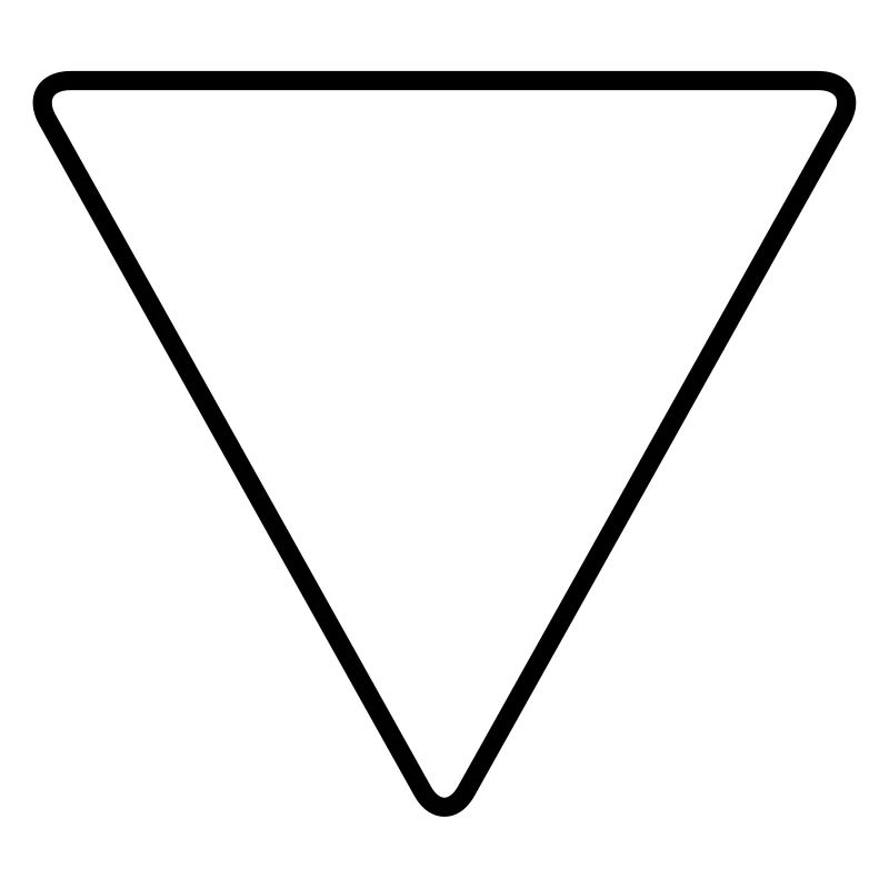 Triangle avec coins arrondis comme panneau d’avertissement