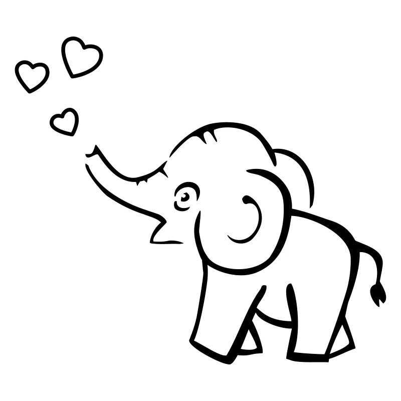 Un éléphant mignon souffle des cœurs