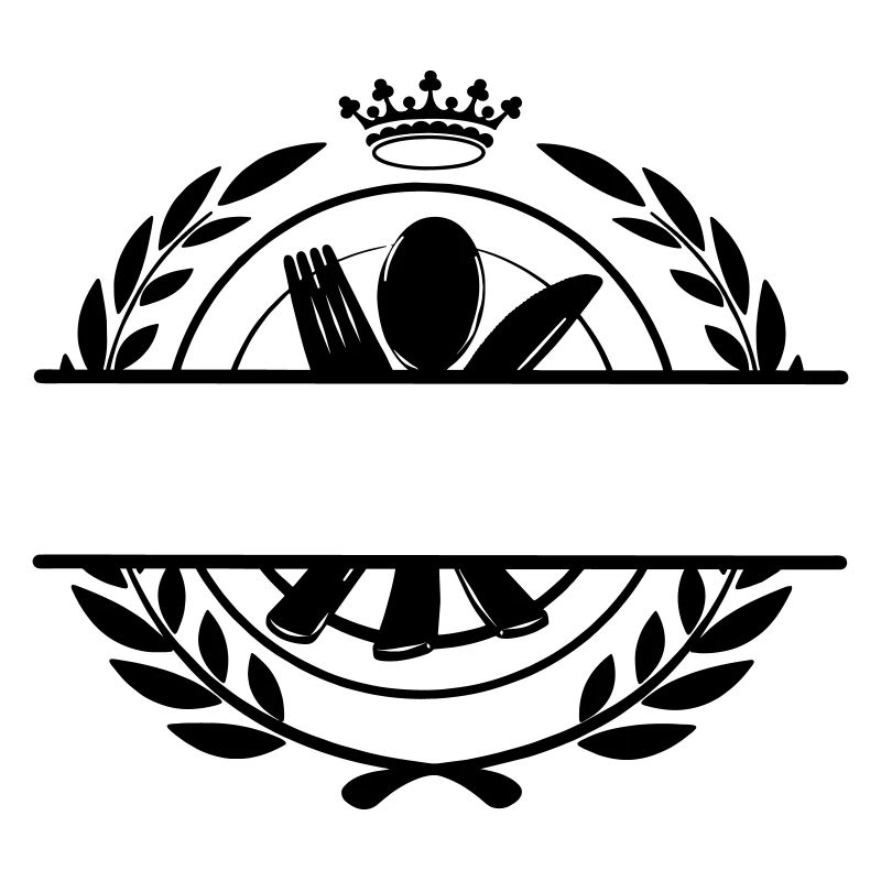 Cutlery menu logo with crown