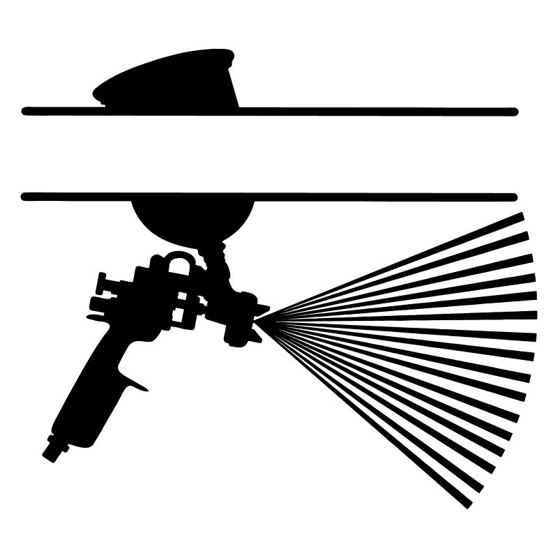 Spray mit Farbbecher Textbanner