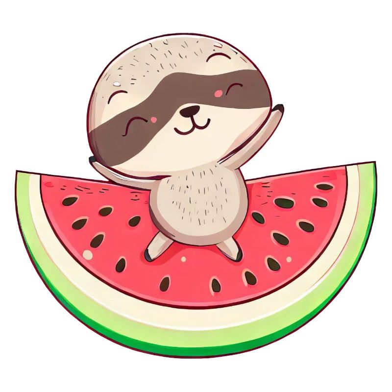 Paresseux à la pastèque - Design décontracté