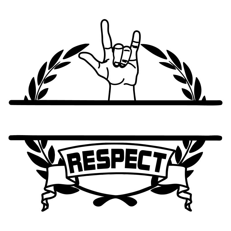 Geste de la main de respect dans la couronne de laurier RESPECT