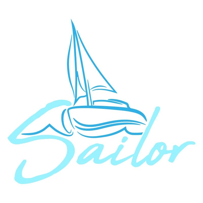 Sailor Text Logo Sail Crew Fun Ship Boat Icon