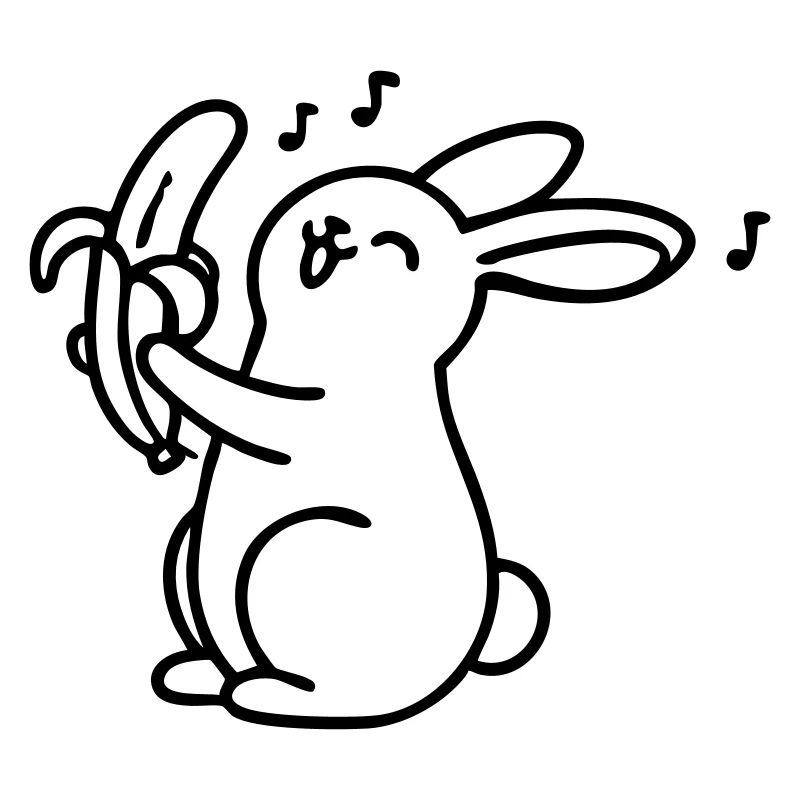 singender Hase mit Banane