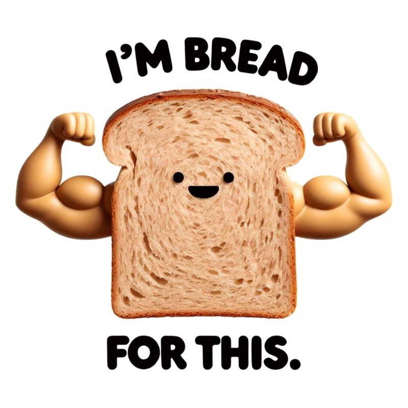 Funny bread design "I'm BREADFOR THIS".