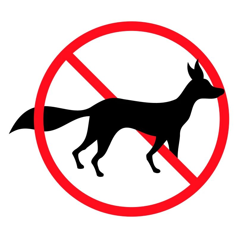 Panneau d’interdiction de renard, pas d’avis de zone