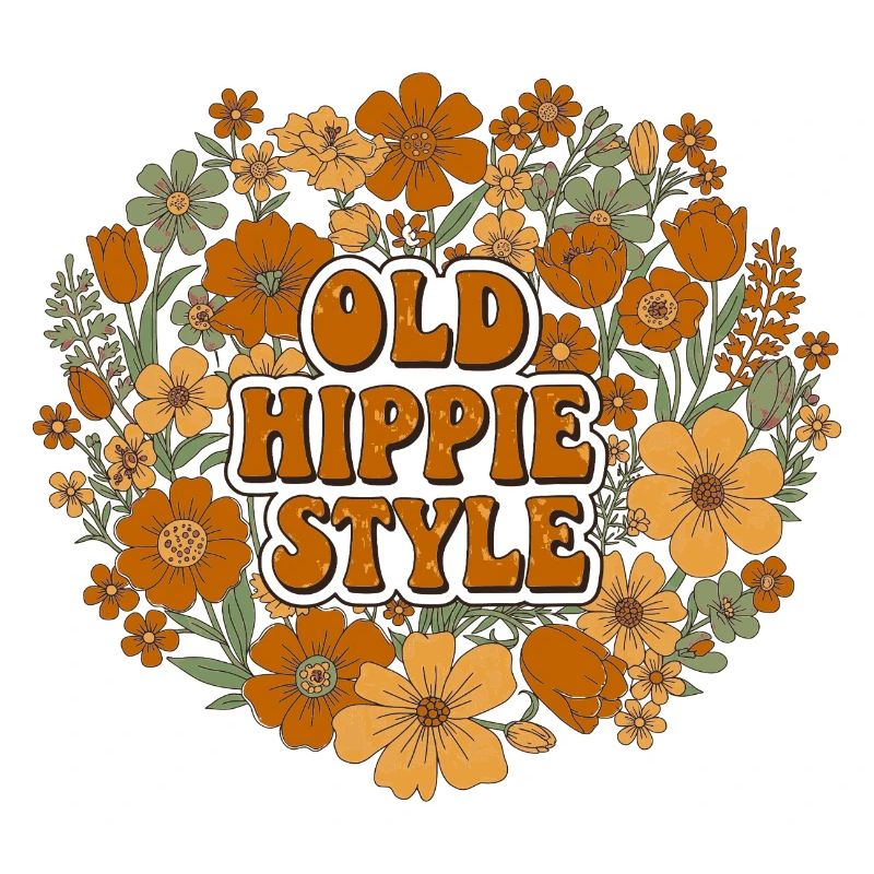 Old hip style as flower power 70s