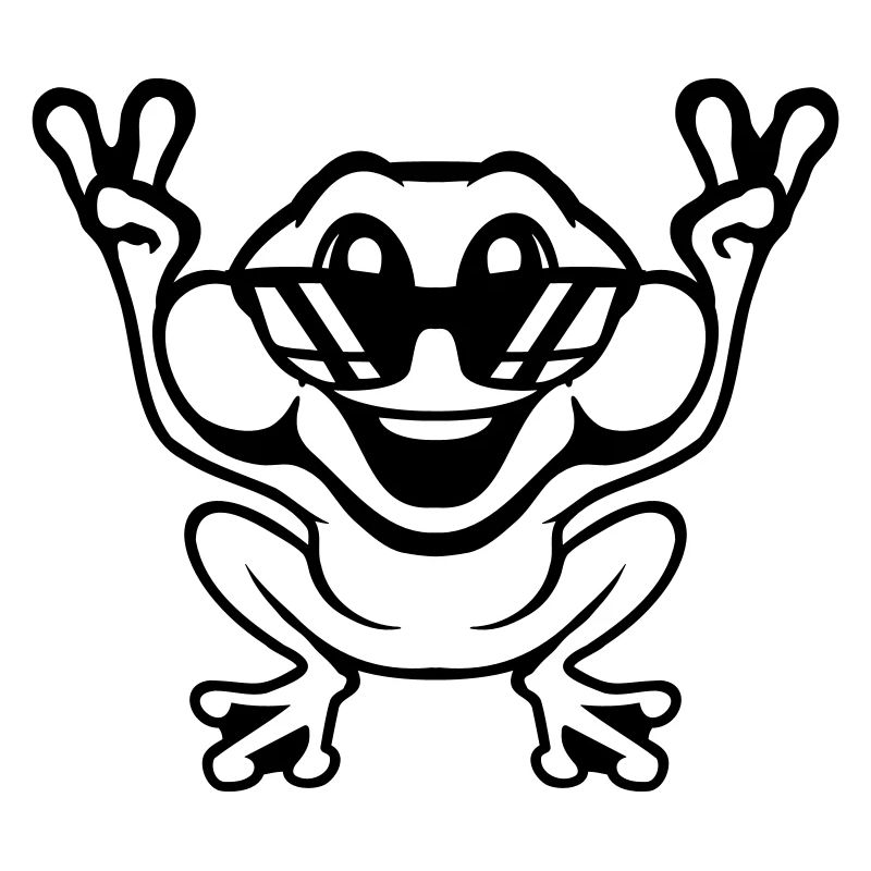 Frog Toad Cool Sunglasses Victory Peace Hands