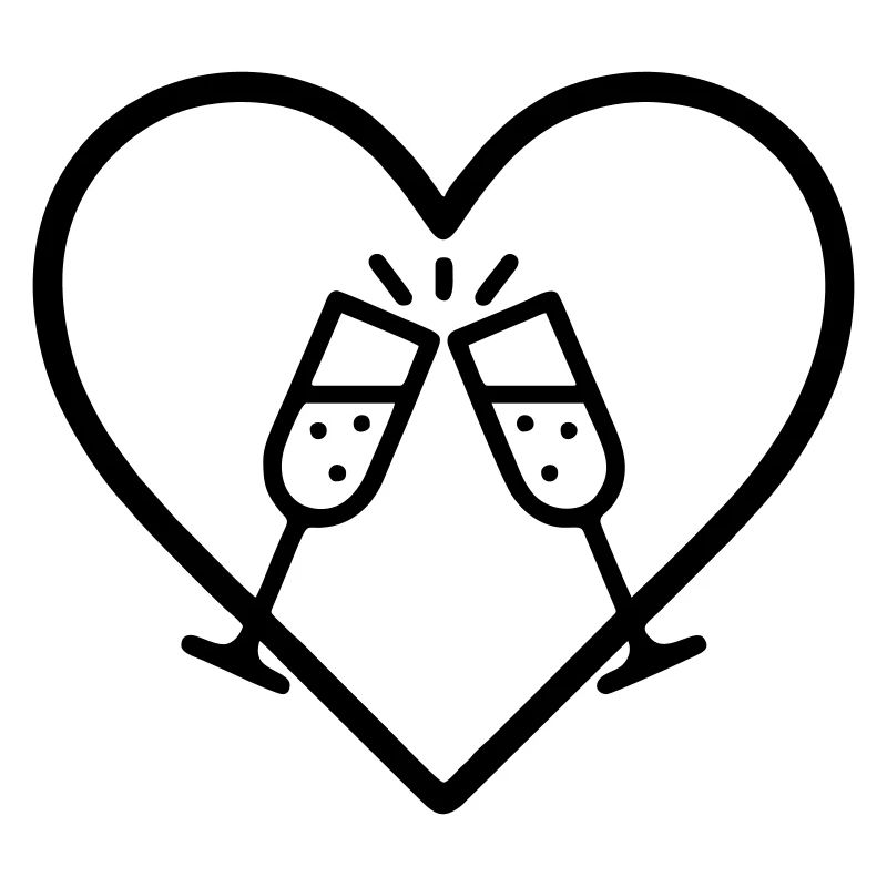 Funkelnde Brille Herz Blasen Cheers Geschenk