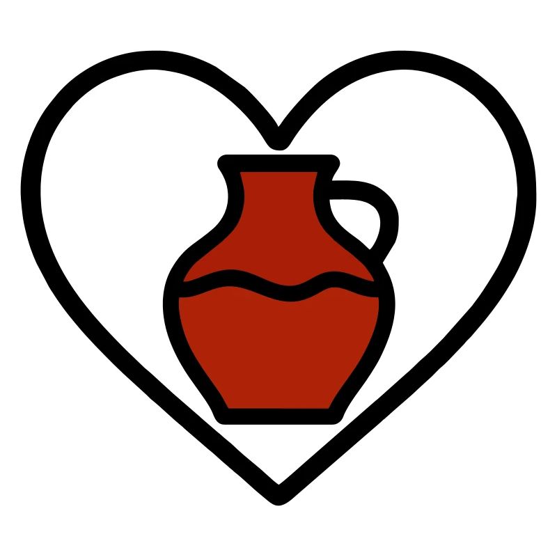 Ceramic Heart Vase Clay Creative Art