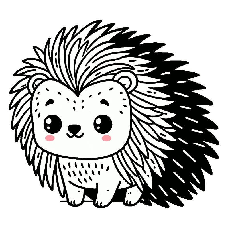 Un hérisson mignon dans le style dessin animé