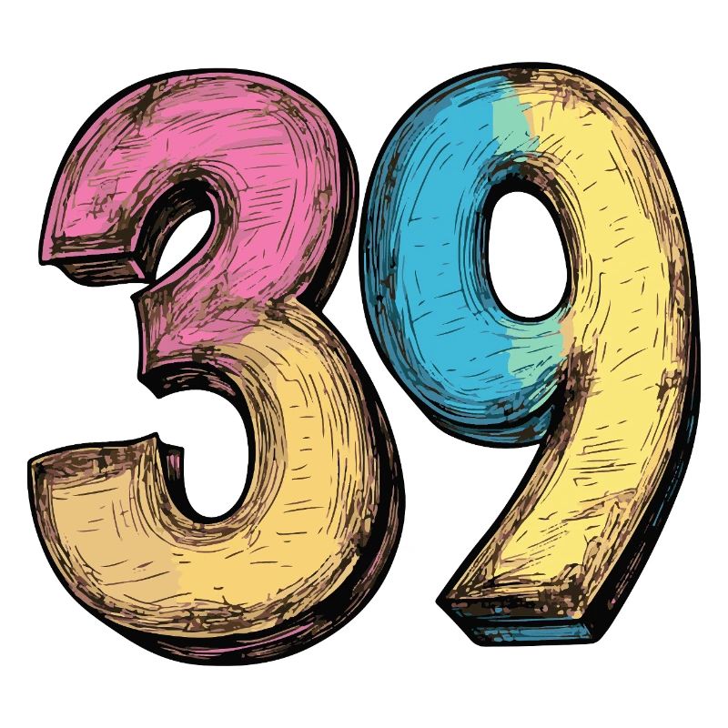 39 Zahl Bunt