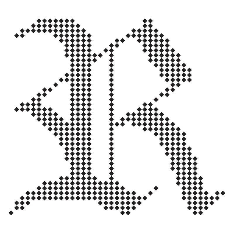 Typographic R Gothic Letter Design