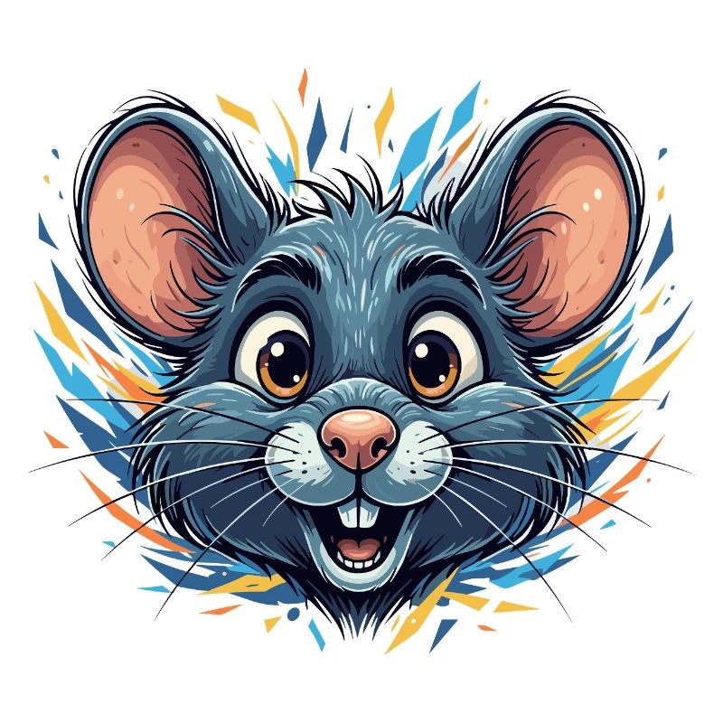 Rat joyeux dans un feu de couleur