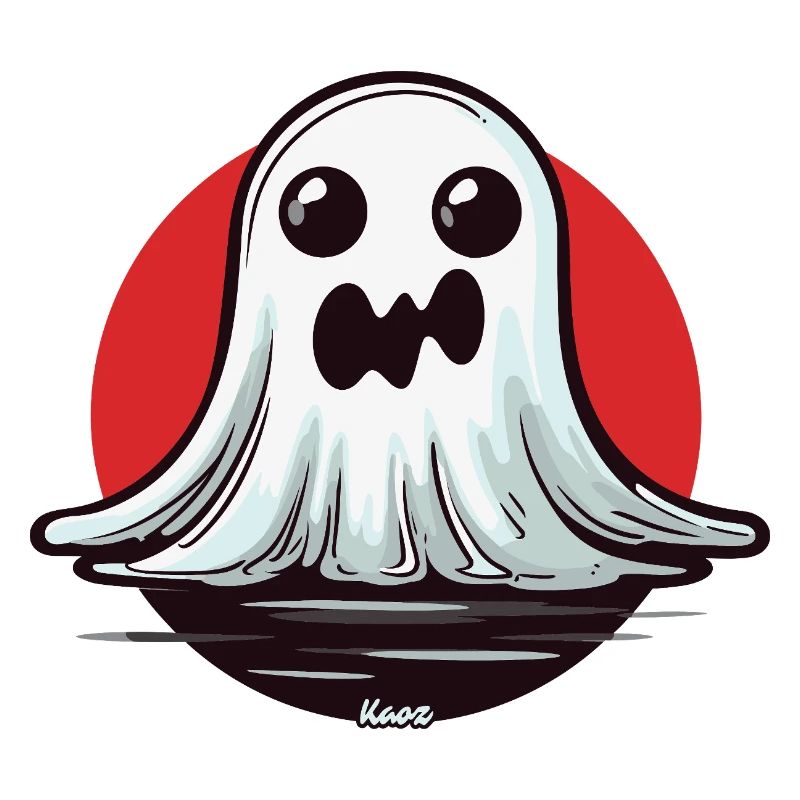 Kawaii Ghost in the Moonlight