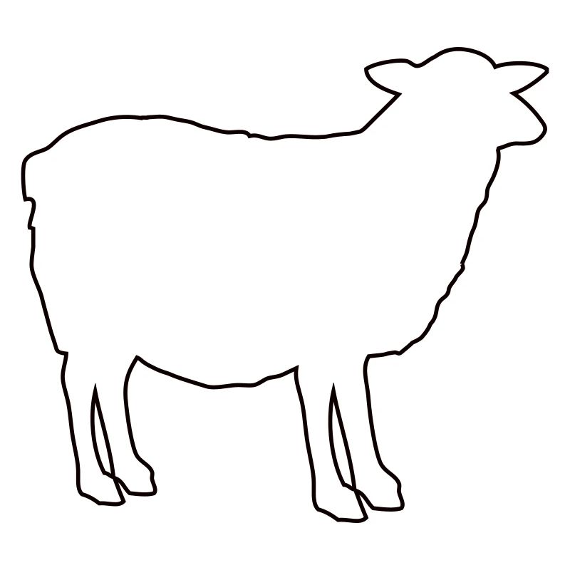 Conception des contours de silhouette mouton