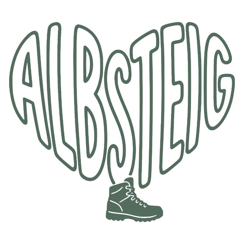 Albsteig heart with hiking boots