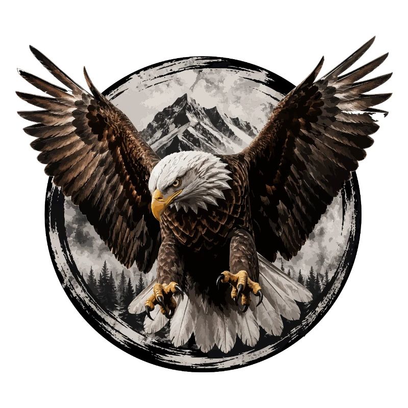 Eagle Tower over Mountain Moon