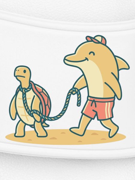 Delfin geht Gassi mit Schildkröte