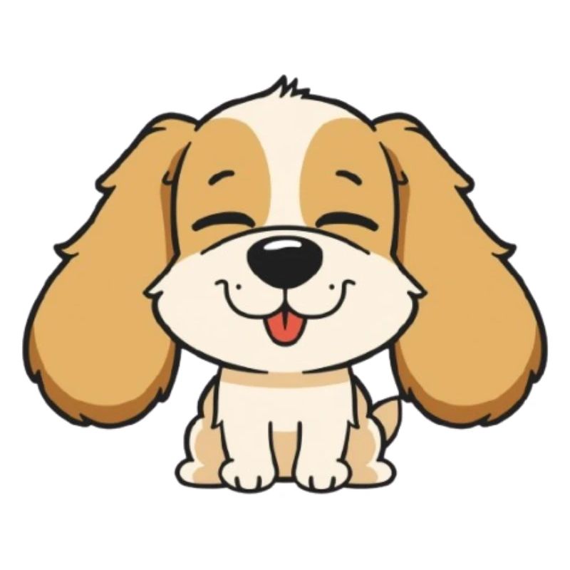 Tête de chien mignonne avec une expression joyeuse