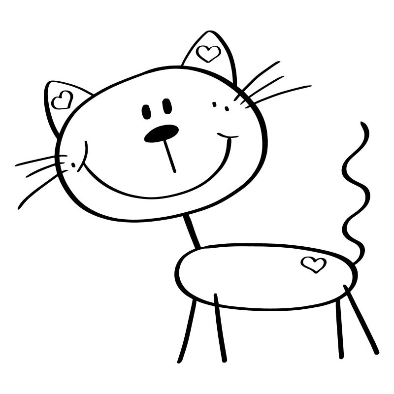 Lustige Strichmännchen Katze - Comic - Katzen