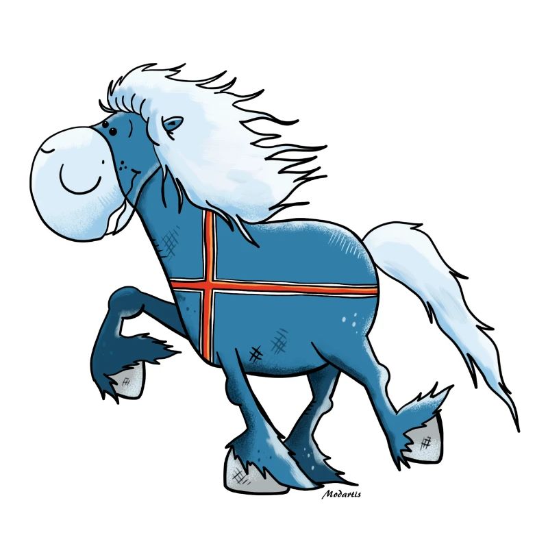 Isländer mit Flagge
