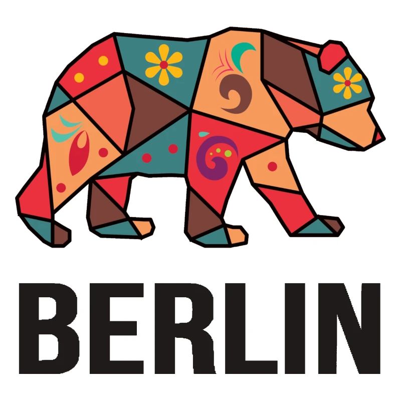 Geometric Berlin Bear Pattern - I love Berlin