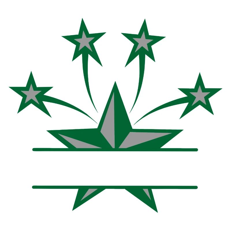 Vert étoile et gris avec barre entre eux