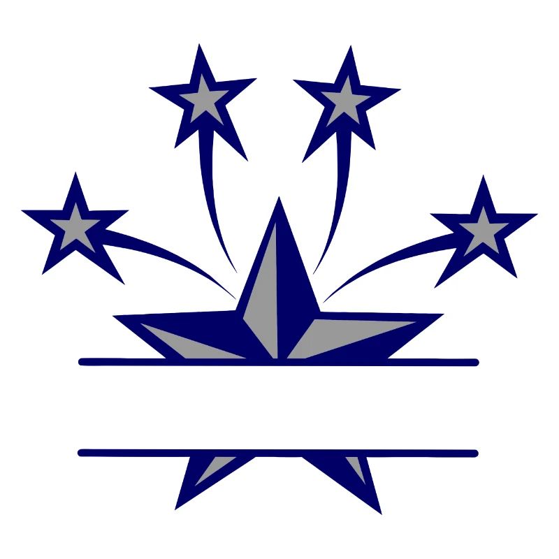 Star dark blue and grey with bar between them