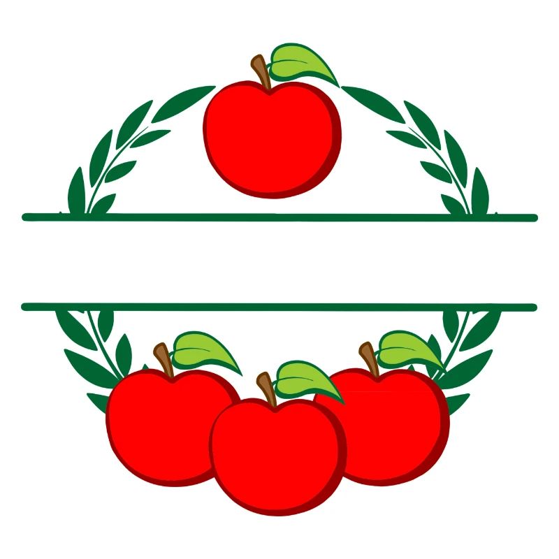 Äpfel im Lorbeerkranz rote Äpfel