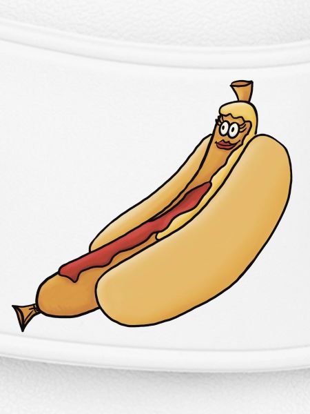entspannte Bockwurst im Brötchen