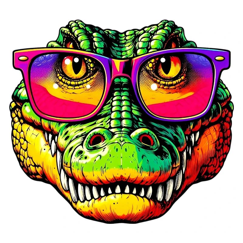 Crocodile avec lunettes de soleil