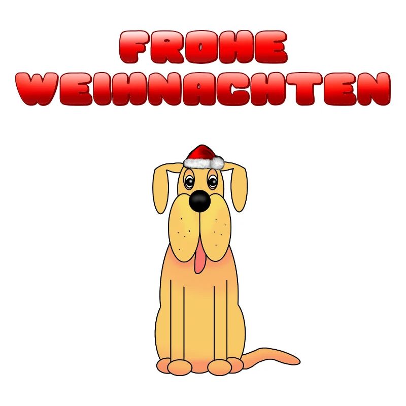 Chien de Noël joyeux avec chapeau de Père Noël