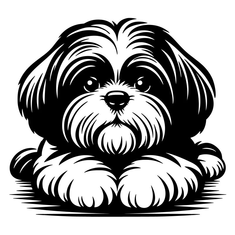 Shih Tzu Kopf mit Pfoten