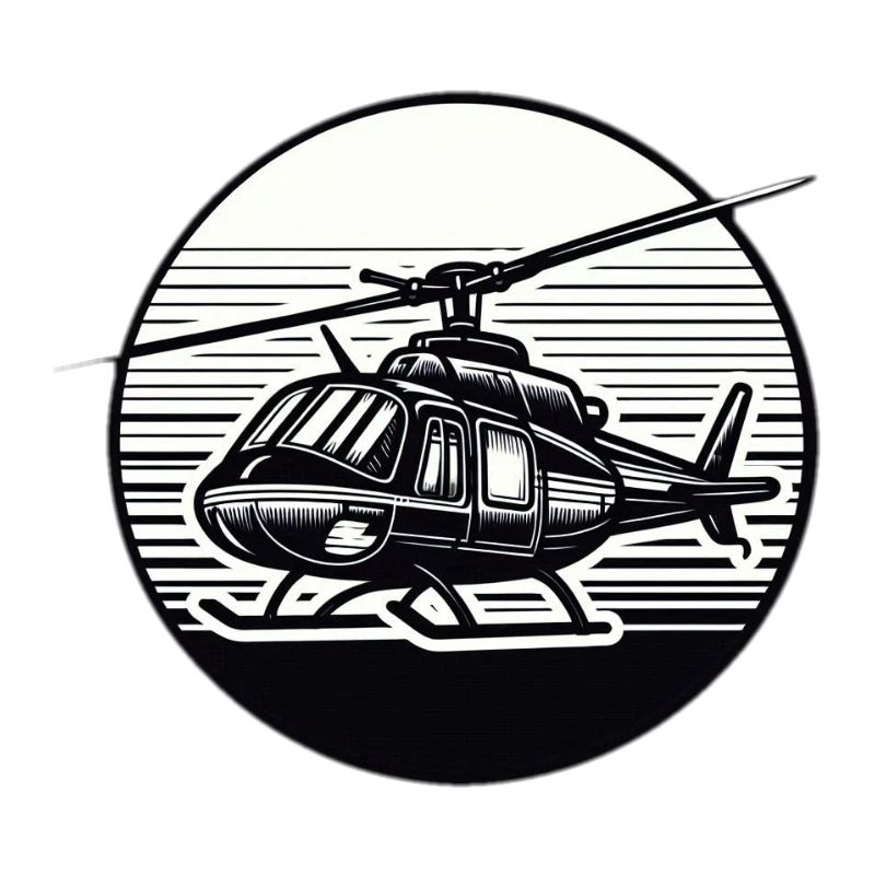 Helikopter in Schwarz Weiß
