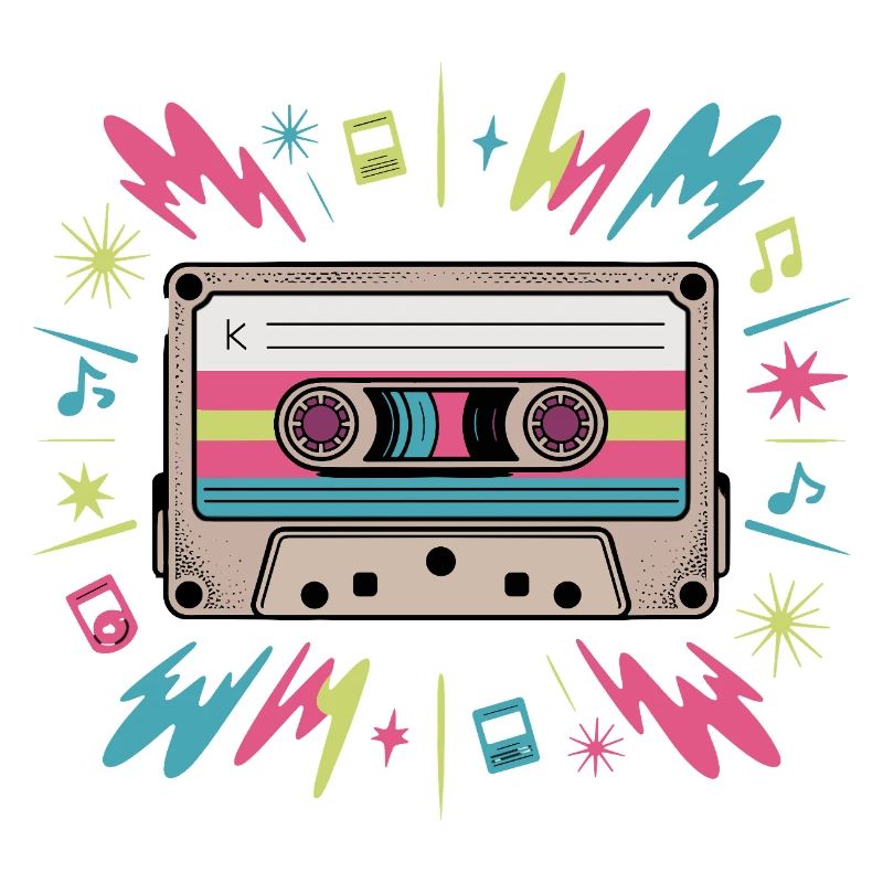 K Mixtape Cassette Retro 80s 90s Music