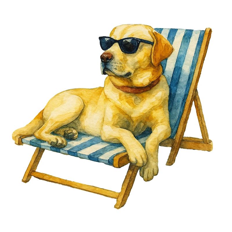 Labrador Hund Sommer Chill Geschenkidee