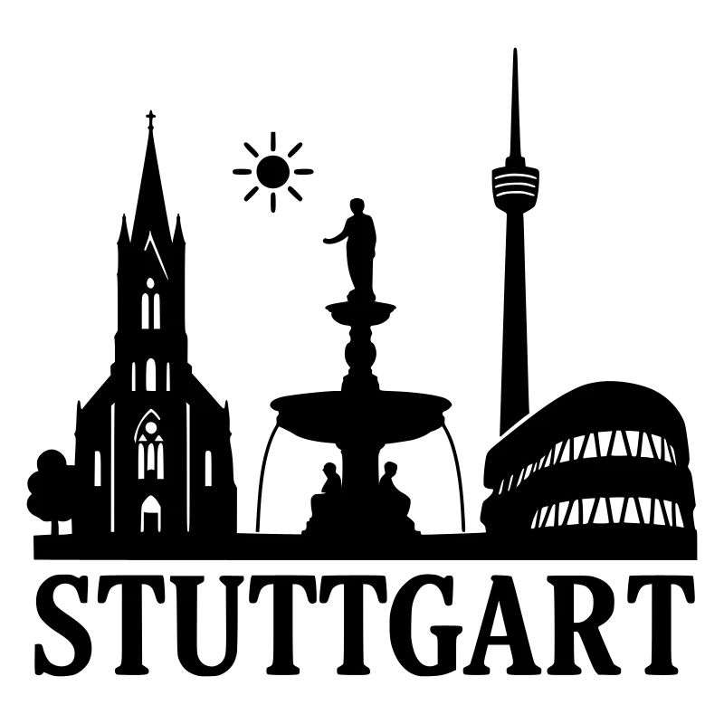 stuttgart silhouette wahrzeichen