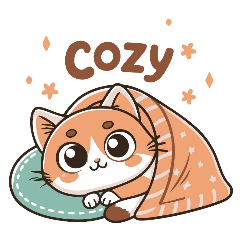 Chat Douillet Sous Couverture