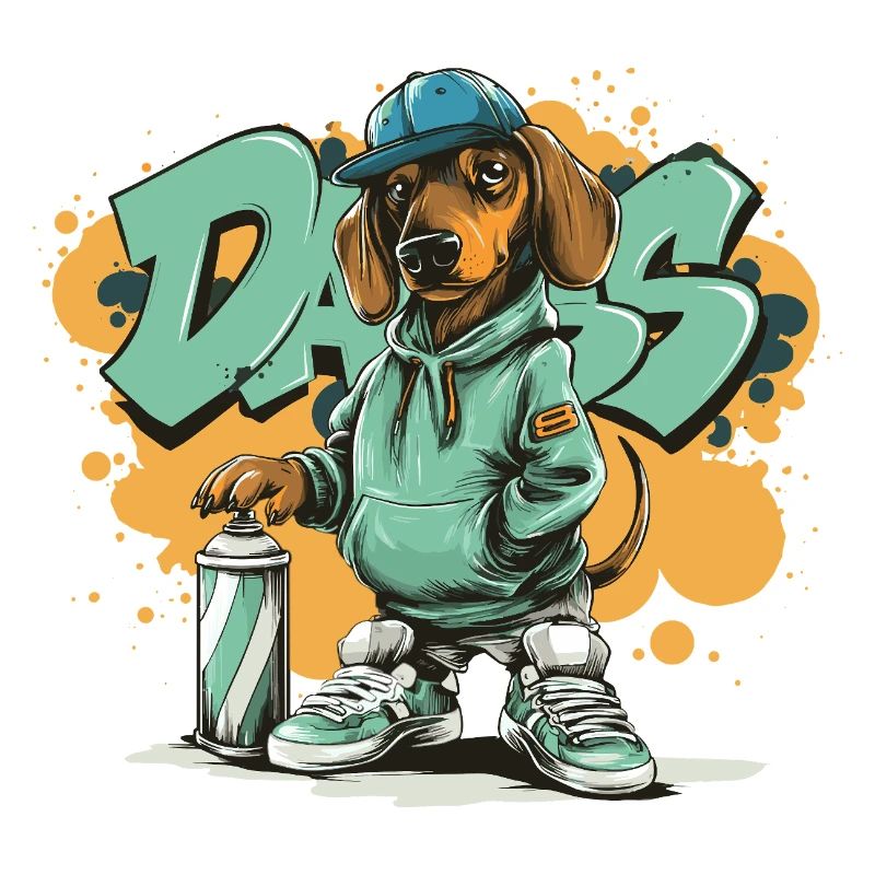 Chien graffiti avec sweat à capuche