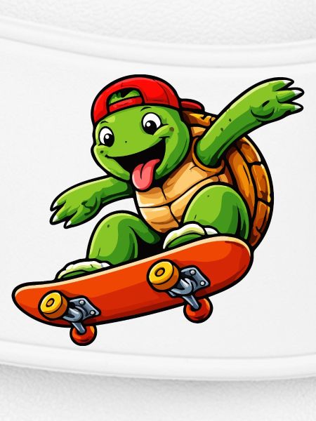 Skateboarding Turtle Mascot Cartoon