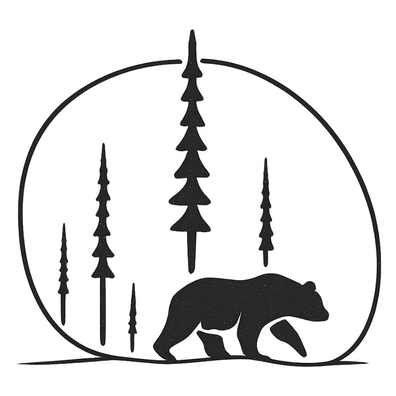 Silhouette d’ours dans la forêt, idées cadeaux nature amis