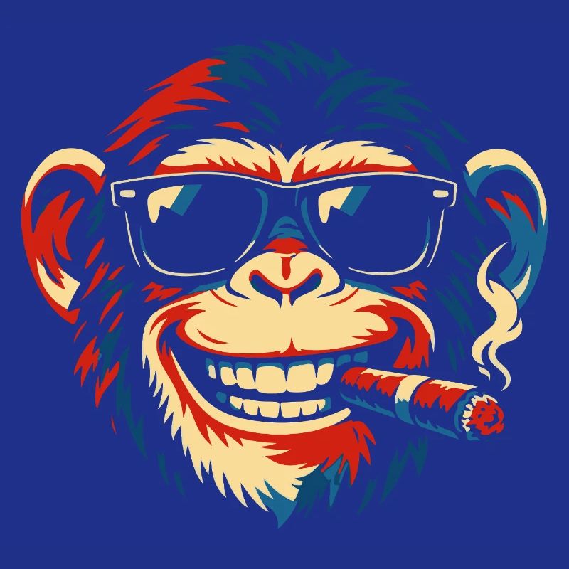 Cigar Sunglass Monkey Pop Art