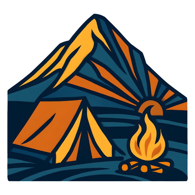 Mountain Tent Campfire Evening