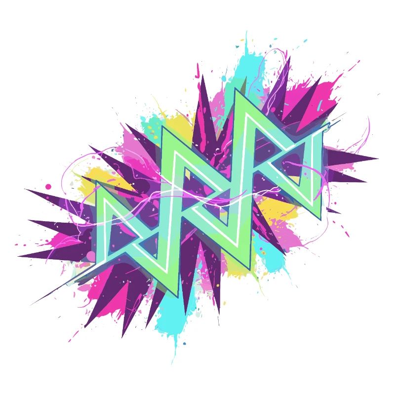 Neon Zickzack Graffiti