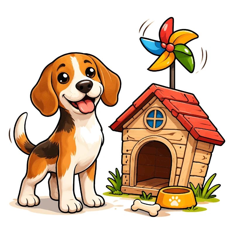Conception amusante de la maison de chien Beagle