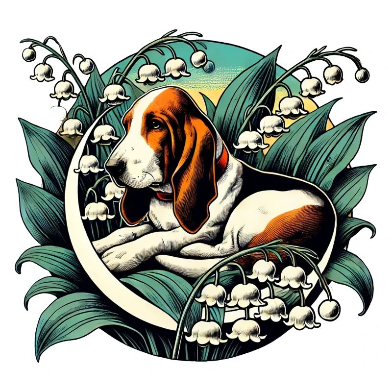 Basset Hound dans la vallée du Nénuphar