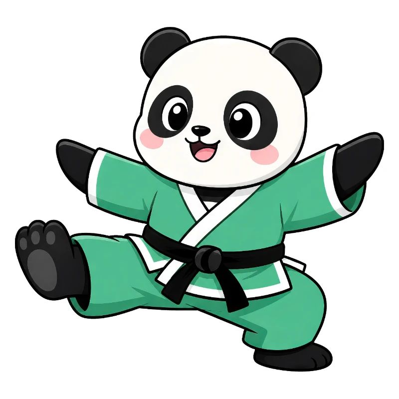 Panda Karate Tritt Kampfsport Kampfkunst