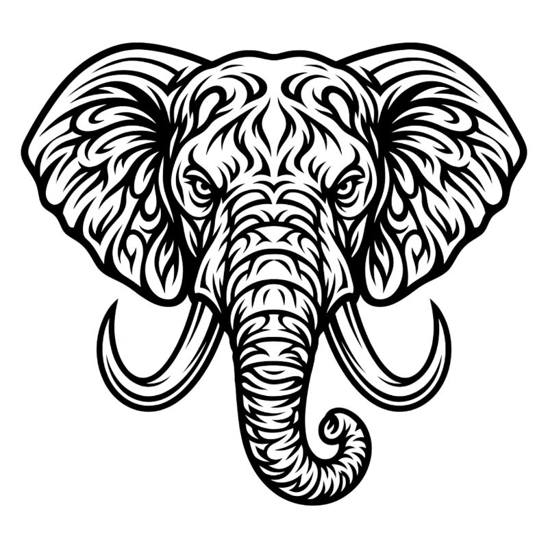Majestueuse tête d’éléphant