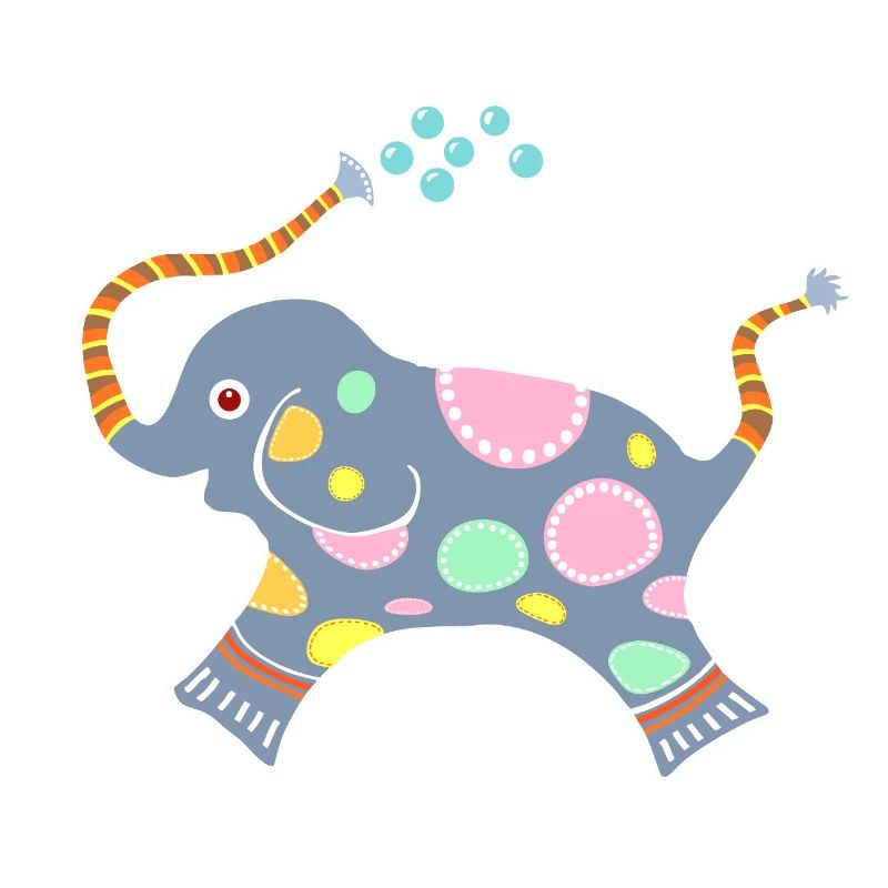 Little elephant blowing bubbles